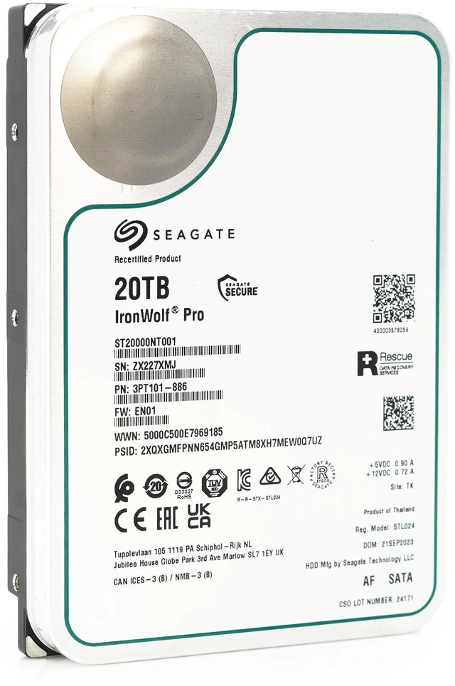 Alt view image 5 of 7 - Seagate Ironwolf Pro 20TB SATA 7200RPM 3.5" NAS HDD - ST20000NT001