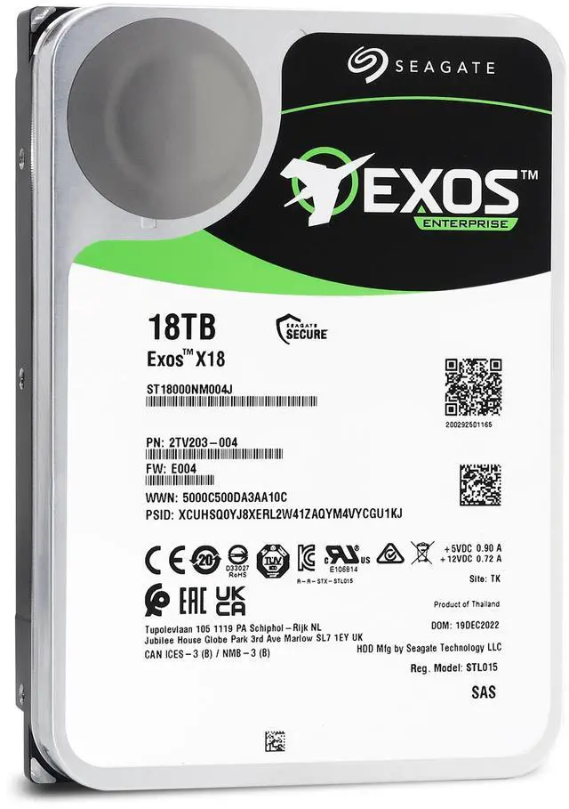 Alt view image 7 of 7 - Seagate Exos X18 18TB SAS 12Gb/s 3.5" Enterprise HDD - ST18000NM004J
