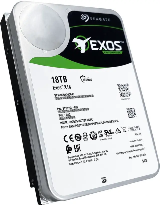 Alt view image 4 of 7 - Seagate Exos X18 18TB SAS 12Gb/s 3.5" Enterprise HDD - ST18000NM004J