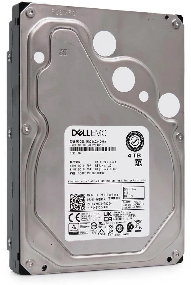 Alt view image 5 of 9 - 0W2M9N 4TB 7.2K DELL TOSHIBA MG08ADA400NY SATA 3.5" W2M9N