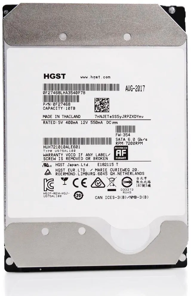 Alt view image 4 of 13 - HGST WD Ultrastar DC HC510 10TB SATA 6Gb/s HDD | 3.5" Enterprise SED | Model: HUH721010ALE601
