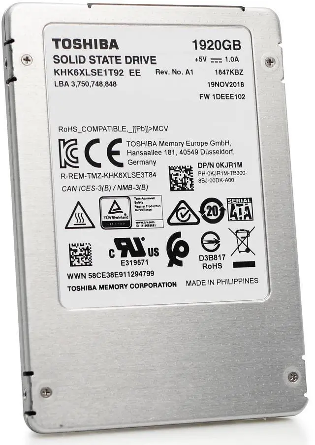 Alt view image 3 of 5 - Toshiba HK6-DC 1.92TB ~2TB SATA 6Gb/s TLC 2.5in Data Center SSD - KHK6XLSE1T92