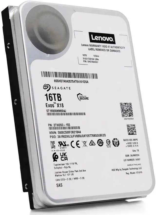 Alt view image 5 of 8 - (NOT FOR HOME PC!) *SEALED 5-YEAR WARRANTY* Seagate ST16000NM004J 3.5" SAS 16TB 512e/4kn HDD