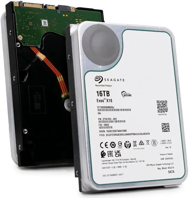 Alt view image 4 of 10 - Seagate ST16000NM000J Exos X18 16TB 6Gbps 7.2K 256MB SATA 3.5" Internal HDD
