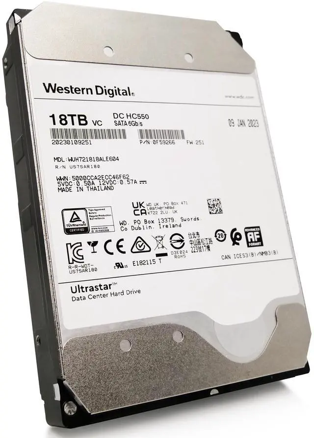 Alt view image 4 of 7 - WD Ultrastar DC HC550 18TB SATA 6Gb/ 3.5" Enterprise HDD -  WUH721818ALE604