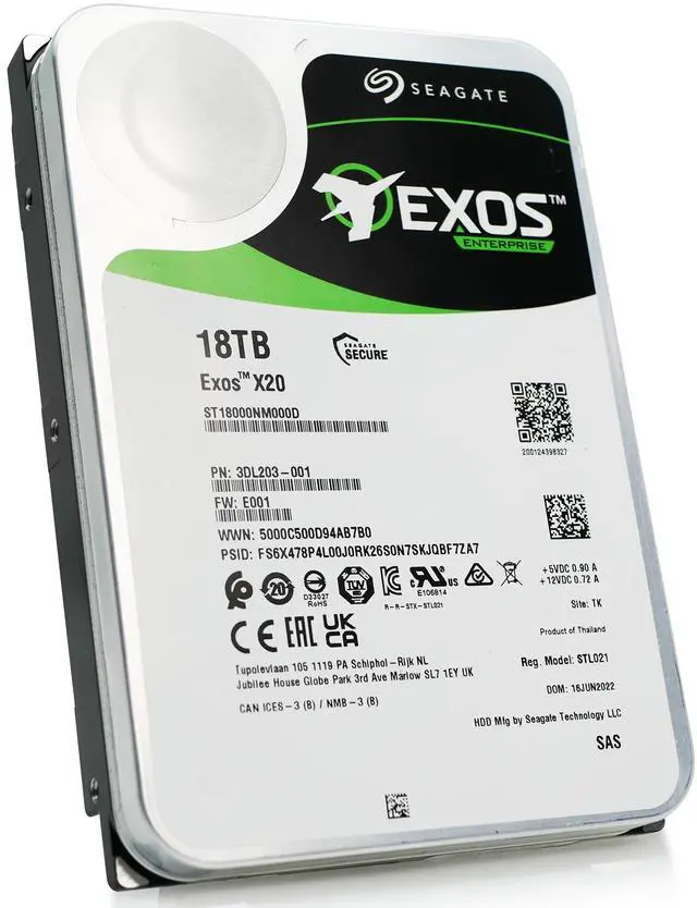 Alt view image 15 of 16 - Seagate Exos X20 ST18000NM000D 18TB 7200 RPM 256MB Cache SAS 12Gb/s 3.5" Internal Hard Drive