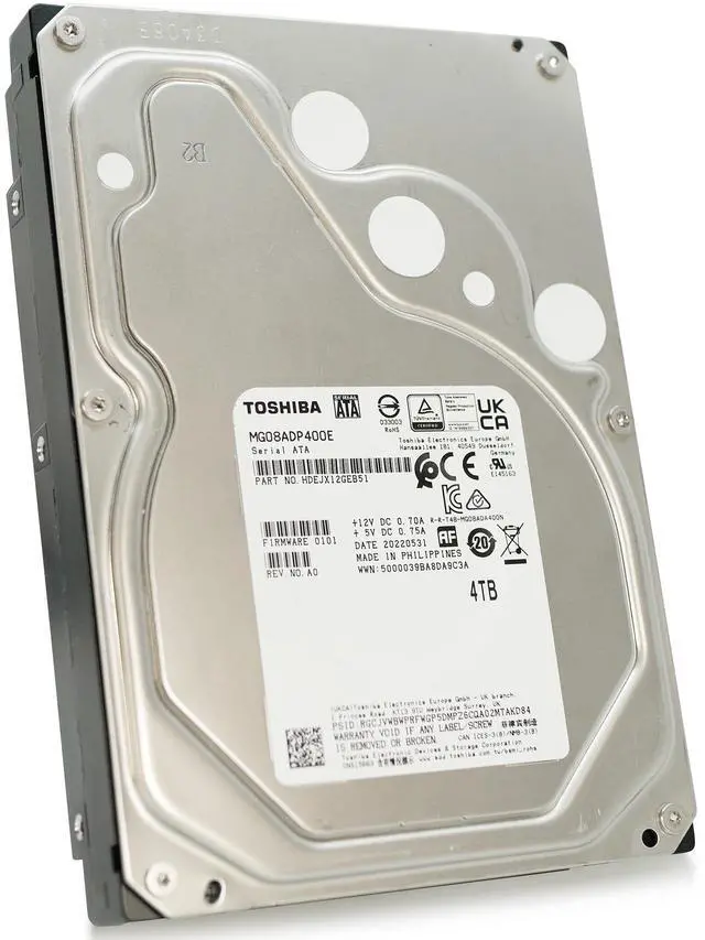 Alt view image 4 of 7 - Toshiba MG08-D MG08ADP400E 4TB 7.2K RPM SATA 6Gb/s 512e 3.5in Hard Drive