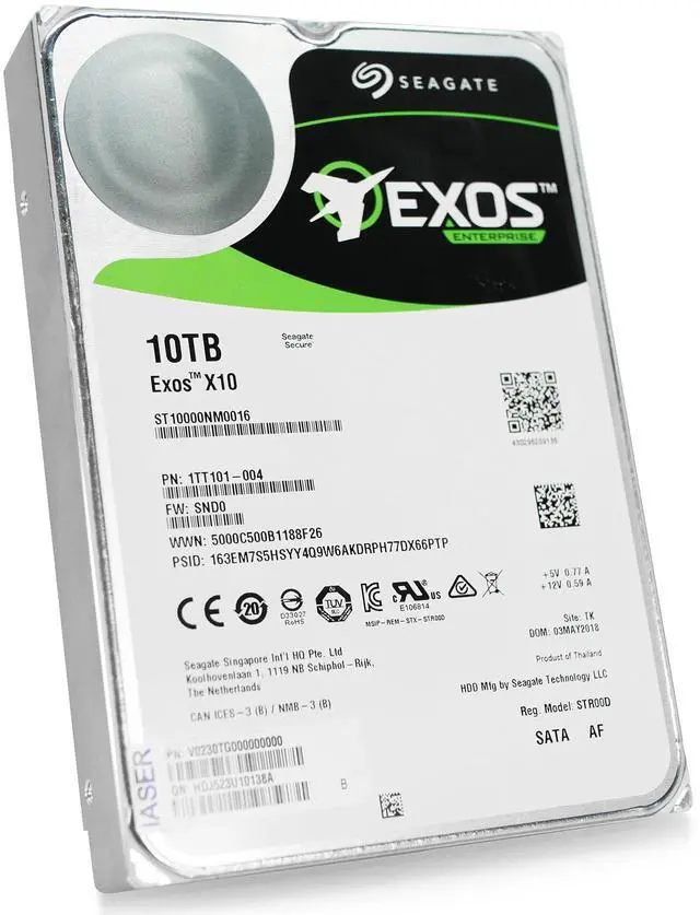 Alt view image 5 of 7 - Seagate Exos X10 ST10000NM0016 10TB 7.2K RPM SATA 6Gb/s 512e 256MB 3.5" Refurbished HDD
