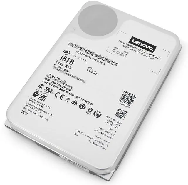Alt view image 15 of 15 - Seagate Exos X18 ST16000NM001J 16 TB Hard Drive - Internal - SATA (SATA/600) - Video Surveillance System, Storage System Device Supported - 7200rpm