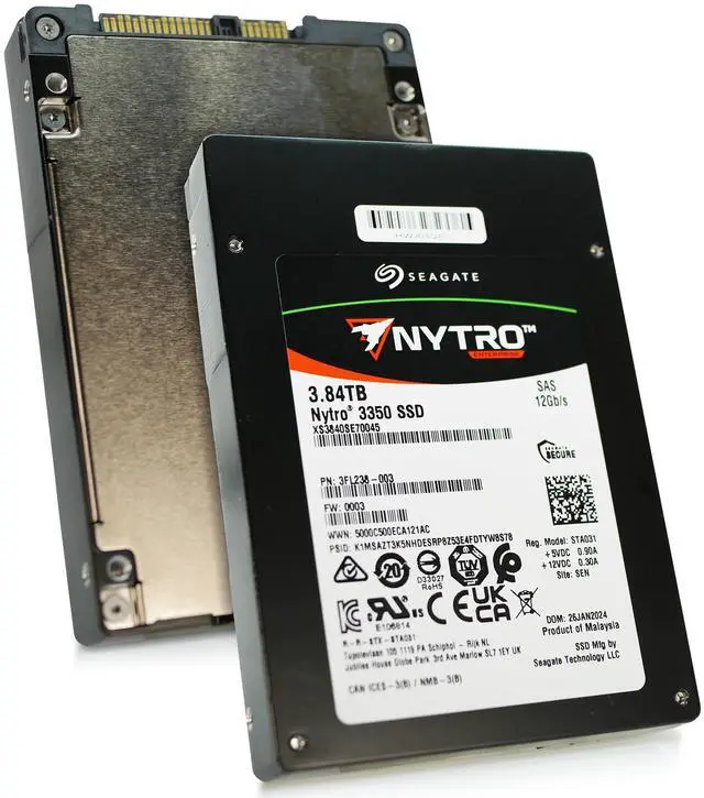 Alt view image 6 of 12 - Seagate 3.84TB Nytro 3350 SAS 12GB/s Bare Solid State Drive