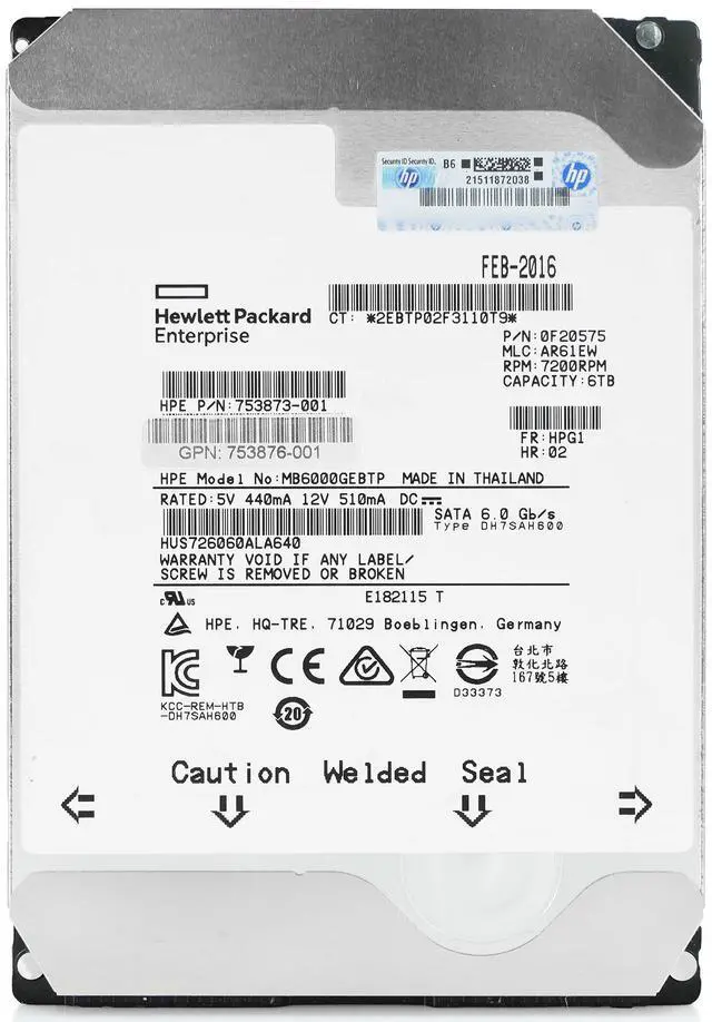Alt view image 4 of 8 - 6TB 3.5 SATA 6Gb/s 64MB HGST HUS726060ALA640 Enterprise HDD DVR  Hard Drive He6