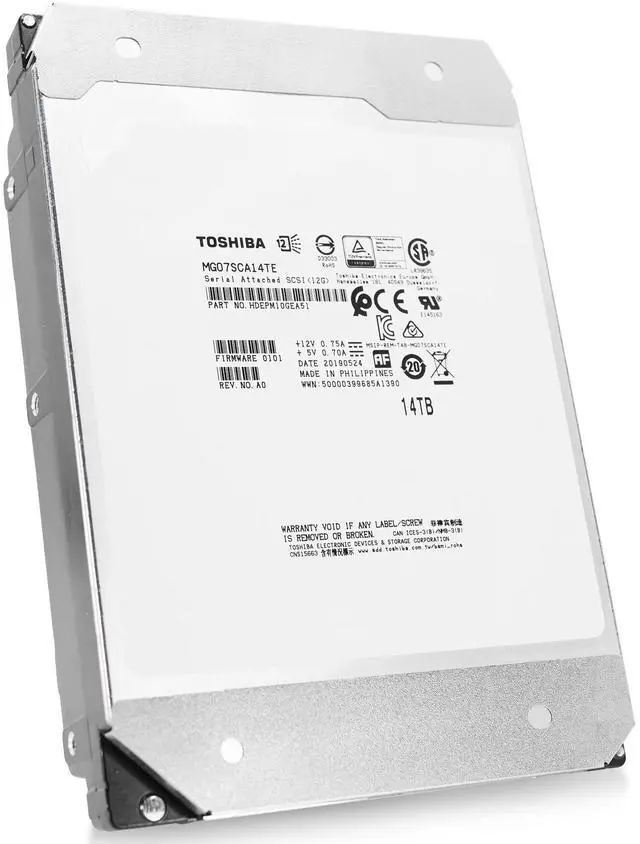 Alt view image 10 of 11 - Toshiba MG07SCA14TE MG07SCA 14 TB Hard Drive - 3.5" Internal - SAS (12Gb/s SAS)