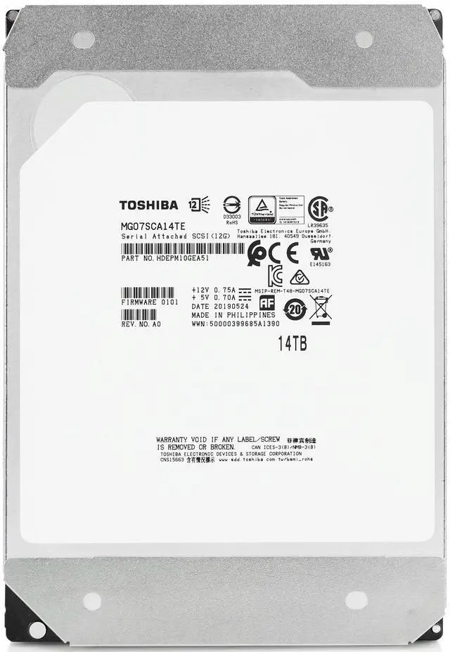 Alt view image 8 of 11 - Toshiba MG07SCA14TE MG07SCA 14 TB Hard Drive - 3.5" Internal - SAS (12Gb/s SAS)