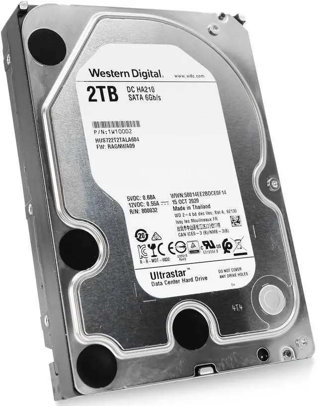 Alt view image 4 of 7 - Western Digital Ultrastar DC HA210 HUS722T2TALA604 2 TB Hard Drive - 3.5" Internal - SATA (SATA/600) HUS722T2TALA604-1W10002