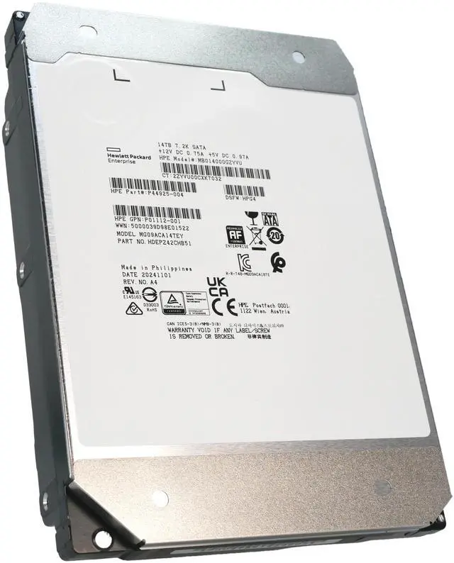 Alt view image 2 of 8 - GENUINE Toshiba MG09ACA14TE 3.5" 14TB 7.2K RPM SATA 6Gb/s 512MB 512E HDD