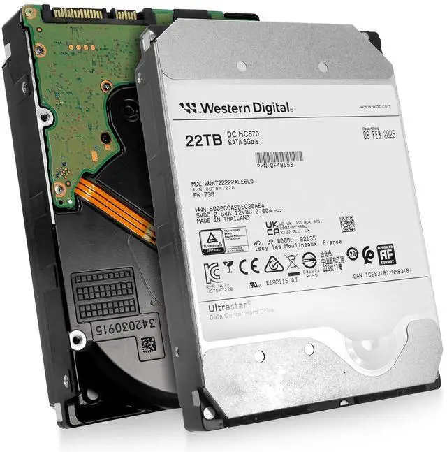 Main image of Western Digital Ultrastar DC HC HC570 22TB WUH722222ALE6L0 0F48153 7.2K RPM SATA 6Gb/s 512e 3.5" Enterprise Hard Drive