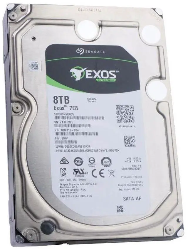 Alt view image 7 of 8 - Seagate Exos 7E8 HDD 8TB 7200 RPM 512e SATA 6Gb/s 3.5-Inch 256MB Cache Internal Enterprise Hard Drive - ST8000NM0055