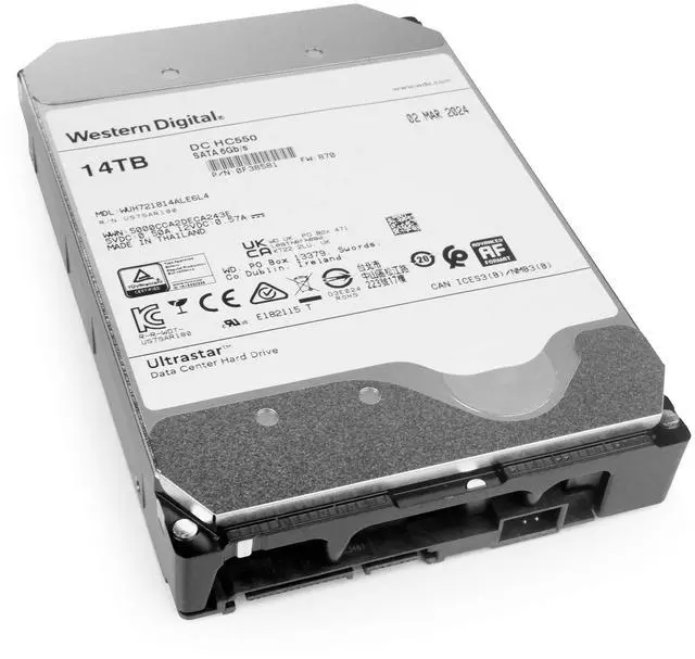 Alt view image 6 of 7 - Western Digital Ultrastar DC HC550 WUH721814ALE6L4 0F38581 14TB 7200RPM SATA 6Gb/s 512e 3.5" Enterprise HDD