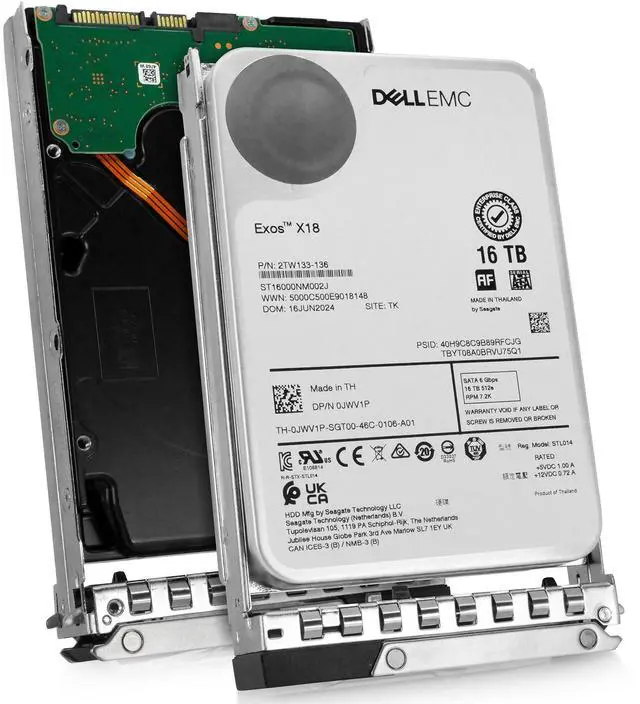 Main image of Dell G14 0JWV1P 2TW133-136 16TB 7200RPM SATA 6Gb/s 512e 3.5" Enterprise HDD