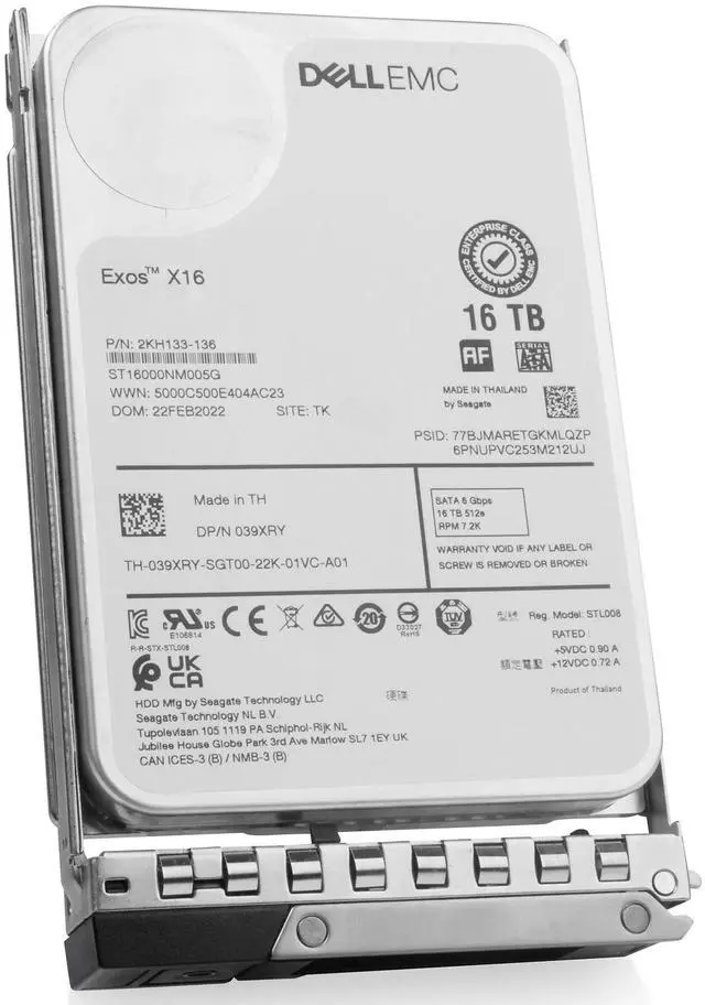 Alt view image 2 of 7 - Dell EMC Exos X16 G14 039XRY 2KH133-136 16TB 7200RPM SATA 6Gb/s 512e 3.5" Seller Refurbished Enterprise HDD