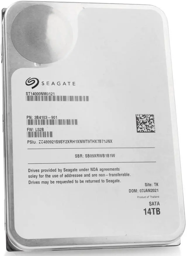 Alt view image 3 of 10 - Seagate Exos 2X14 Mach.2 7.2K RPM SATA 6Gb/s 3.5in Enterprise HDD ST14000NM0121 3B4103-001