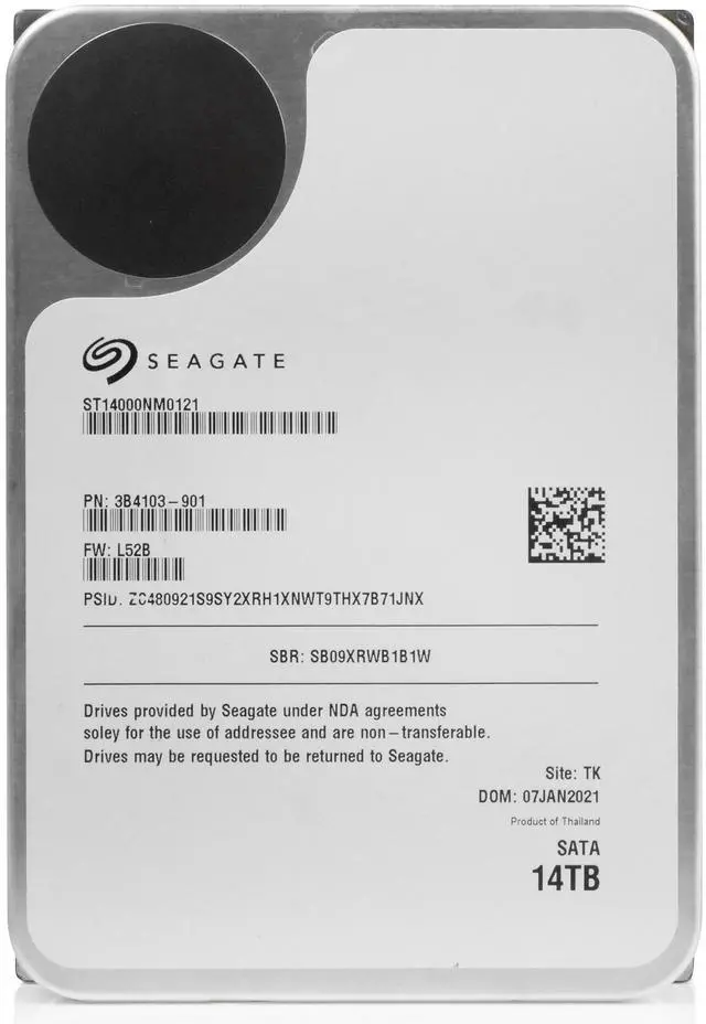 Alt view image 4 of 10 - Seagate Exos 2X14 Mach.2 7.2K RPM SATA 6Gb/s 3.5in Enterprise HDD ST14000NM0121 3B4103-001