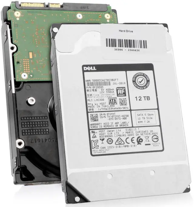 Main image of Dell/Western Digital Ultrastar DC HC520 HUH721212ALE600 0F29595 12TB 7.2K RPM SATA 6Gb/s 512e 3.5" Seller Refurbished HDD
