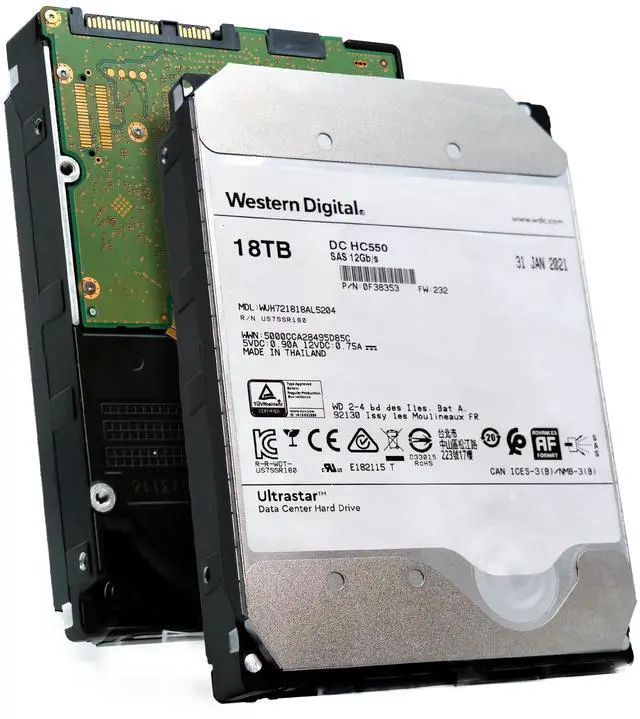 Main image of WD WUH721818AL5204 18TB SAS 12Gb/s 7.2K RPM 512M 0F38353 512e/4Kn SE HDD