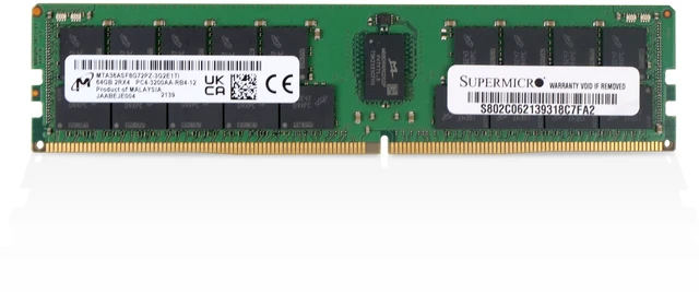 Main image of Micron/SUPERMICRO MTA36ASF8G72PZ-3G2 64GB DDR4 3200MHz RDIMM ECC Server RAM (PC4-3200AA)