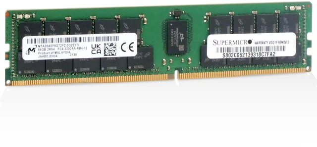 Alt view image 2 of 7 - Micron/SUPERMICRO MTA36ASF8G72PZ-3G2 64GB DDR4 3200MHz RDIMM ECC Server RAM (PC4-3200AA)
