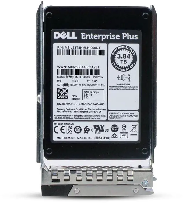 Alt view image 3 of 7 - Dell G14 04NMJF 3.84TB 1 DWPD SAS 12Gb/s 3D TLC 2.5in Refurbished SSD