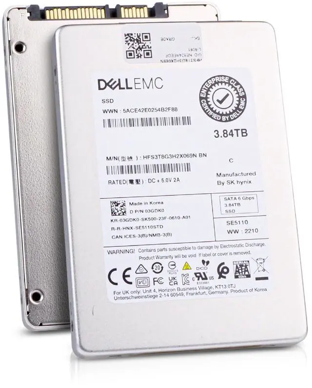Main image of Dell/SK Hynix SE5110 HFS3T8G3H2X069N 3.84TB SATA 6Gb/s 3D TLC 1 DWPD 2.5" Read Intensive Solid State Drive