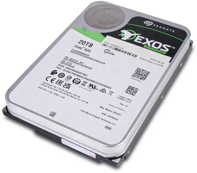 Alt view image 6 of 7 - Seagate Exos X20 ST20000NM003D 20TB 7200 RPM 256MB Cache SAS 12Gb/s 3.5" Internal Hard Drive, SED