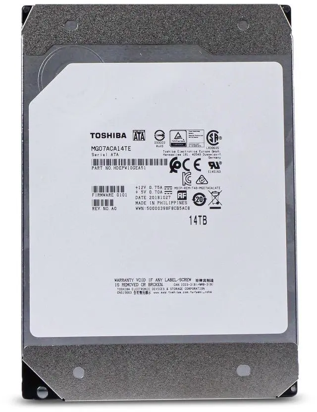 Alt view image 2 of 7 - Toshiba MG07ACA 14TB SATA 6Gb/s 7200RPM 3.5" Enterprise HDD - MG07ACA14TE