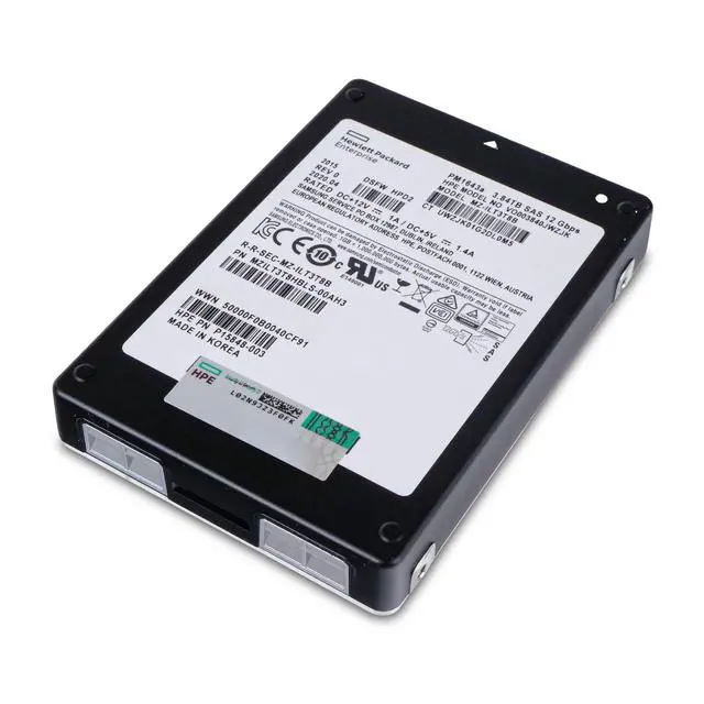 Alt view image 6 of 7 - HP/Samsung PM1643a MZILT3T8HBLS 3.84TB SAS 12Gb/s 3D TLC 1 DWPD 2.5in Read-Intensive Enterprise Solid State Drive