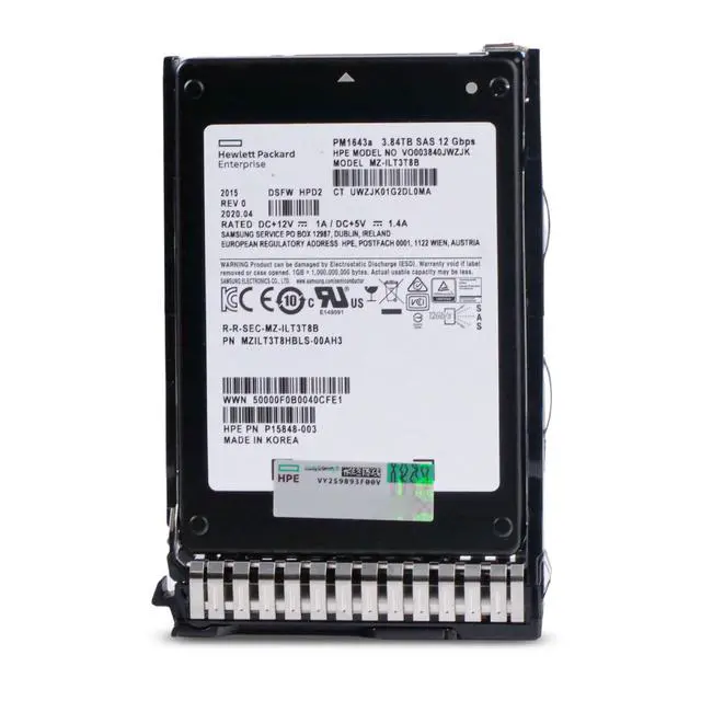 Alt view image 3 of 7 - HP Generation 8 VO003840JWZJK P15848-003 3.84TB 1 DWPD SAS 12Gb/s 3D TLC 2.5in Read-Intensive Solid State Drive