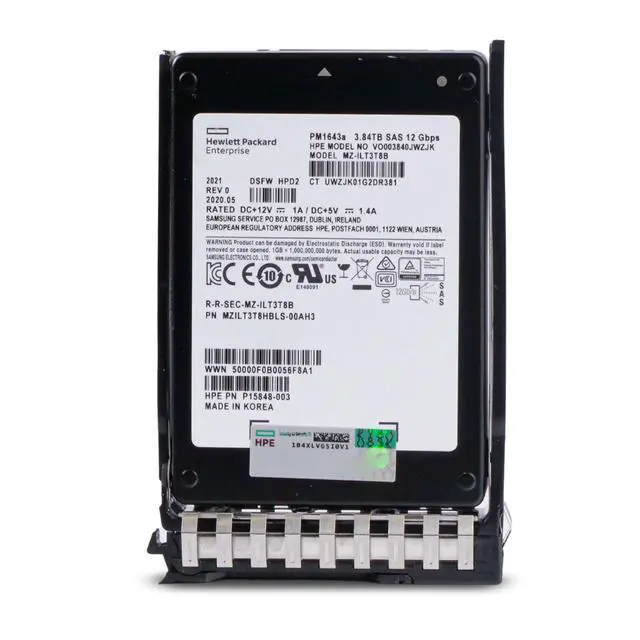 Alt view image 3 of 7 - HP Generation 11 VO003840JWZJK P15848-003 3.84TB 1 DWPD SAS 12Gb/s 3D TLC 2.5in Read-Intensive Solid State Drive