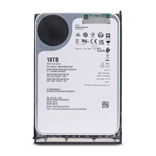 Alt view image 2 of 7 - HP Generation 11 MB018000GYDKR P44757-005 18TB 7.2K RPM SATA 6Gb/s 512e 256MB 3.5in Enterprise Hard Drive