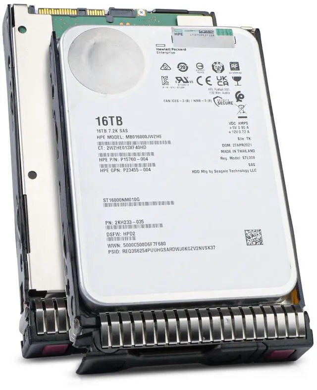 Main image of HP Generation 8 MB016000JWZHE P15760-004 16TB 7.2K RPM SAS 12Gb/s 512e 256MB 3.5in Enterprise Hard Drive