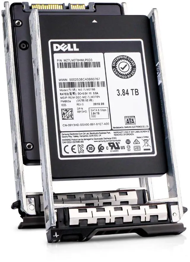 Main image of Dell G13 09Y3HD 3.84TB 1.3 DWPD SATA 6Gb/s 3D TLC 2.5in Enterprise Solid State Drive