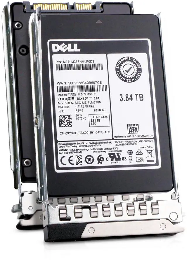 Main image of Dell G14 09Y3HD 3.84TB 1.3 DWPD SATA 6Gb/s 3D TLC 2.5in Enterprise Solid State Drive