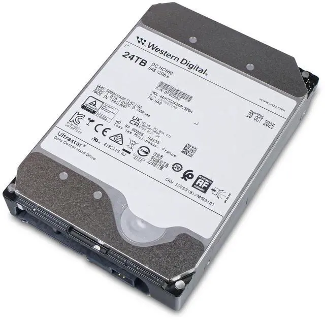 Alt view image 6 of 7 - Western Digital Ultrastar DC HC580 WUH722424AL5204 0F62802 24TB 7.2K RPM SAS 12Gb/s 512e 3.5in Enterprise Hard Drive