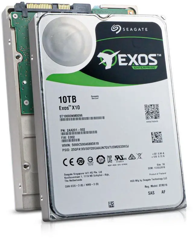 Main image of Seagate Exos X10 ST10000NM0096 10TB 7.2K RPM SAS 12Gb/s 512e 256MB 3.5" Enterprise Hard Drive