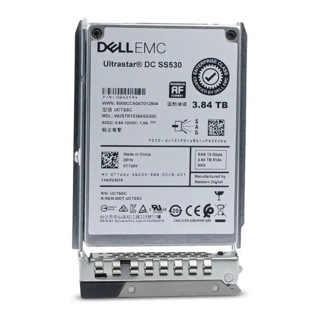 Alt view image 3 of 7 - Dell G14 0TT26V 3.84TB 1 DWPD SAS 12Gb/s 3D TLC 2.5in Enterprise Read Intensive Solid State Drive