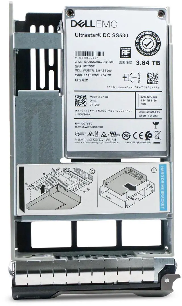 Alt view image 3 of 7 - Dell G13 0TT26V 3.84TB 1 DWPD SAS 12Gb/s 3D TLC Hybrid 3.5in Enterprise Read Intensive Solid State Drive