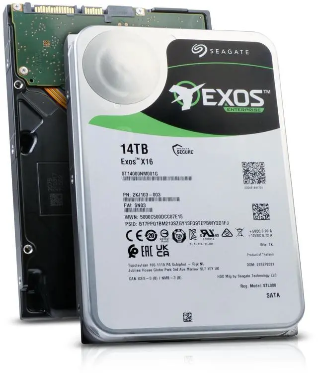 Main image of Seagate Exos X16 ST14000NM001G 14TB 7.2K RPM SATA 6Gb/s 512e 256MB 3.5" Enterprise Hard Drive