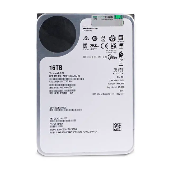 Alt view image 3 of 7 - Seagate/HP Exos X16 ST16000NM010G 16TB 7.2K RPM SAS 12Gb/s 512e 256MB 3.5in Enterprise Hard Drive