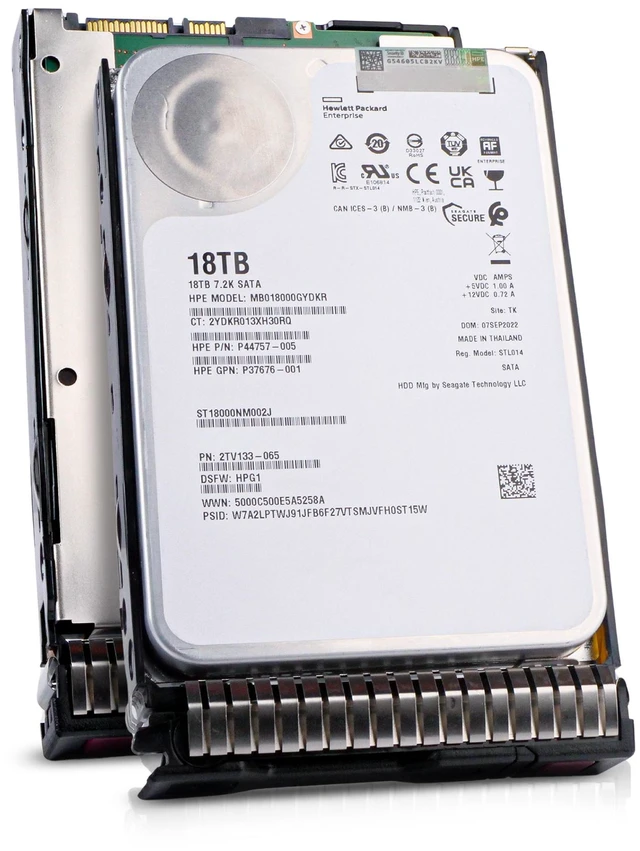 Main image of Seagate/HP Generation 8 MB018000GYDKR P44757-005 18TB 7.2K RPM SATA 6Gb/s 512e 256MB 3.5in Enterprise Hard Drive