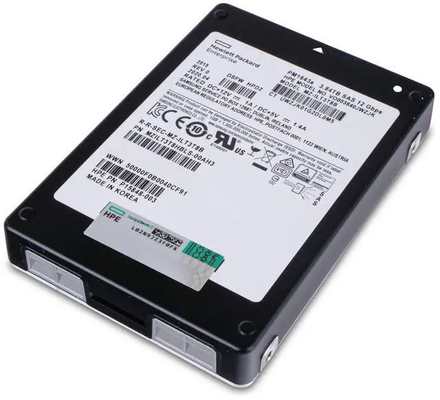 Alt view image 4 of 7 - HP/Samsung PM1643a MZILT3T8HBLS 3.84TB SAS 12Gb/s 3D TLC 1 DWPD 2.5in Read-Intensive Enterprise Solid State Drive