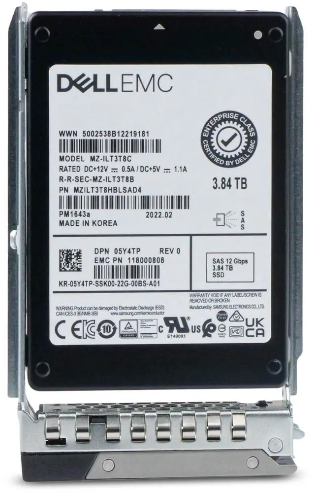 Alt view image 4 of 7 - Dell G14 05Y4TP 3.84TB 1 DWPD SAS 12Gb/s 3D TLC 2.5in Enterprise Read Intensive Solid State Drive